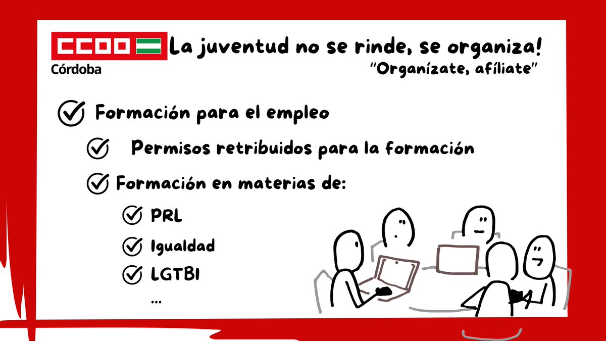 CCOO Córdoba (@ccoocordoba) on Twitter photo Formarse es un derecho
<a href="/CCOOCORDOBA/">CCOO Córdoba</a> está contigo.
💪La juventud no se rinde, se organiza
#lajuventudnoserinde Formarse es un derecho
<a href="/CCOOCORDOBA/">CCOO Córdoba</a> está contigo.
💪La juventud no se rinde, se organiza
#lajuventudnoserinde