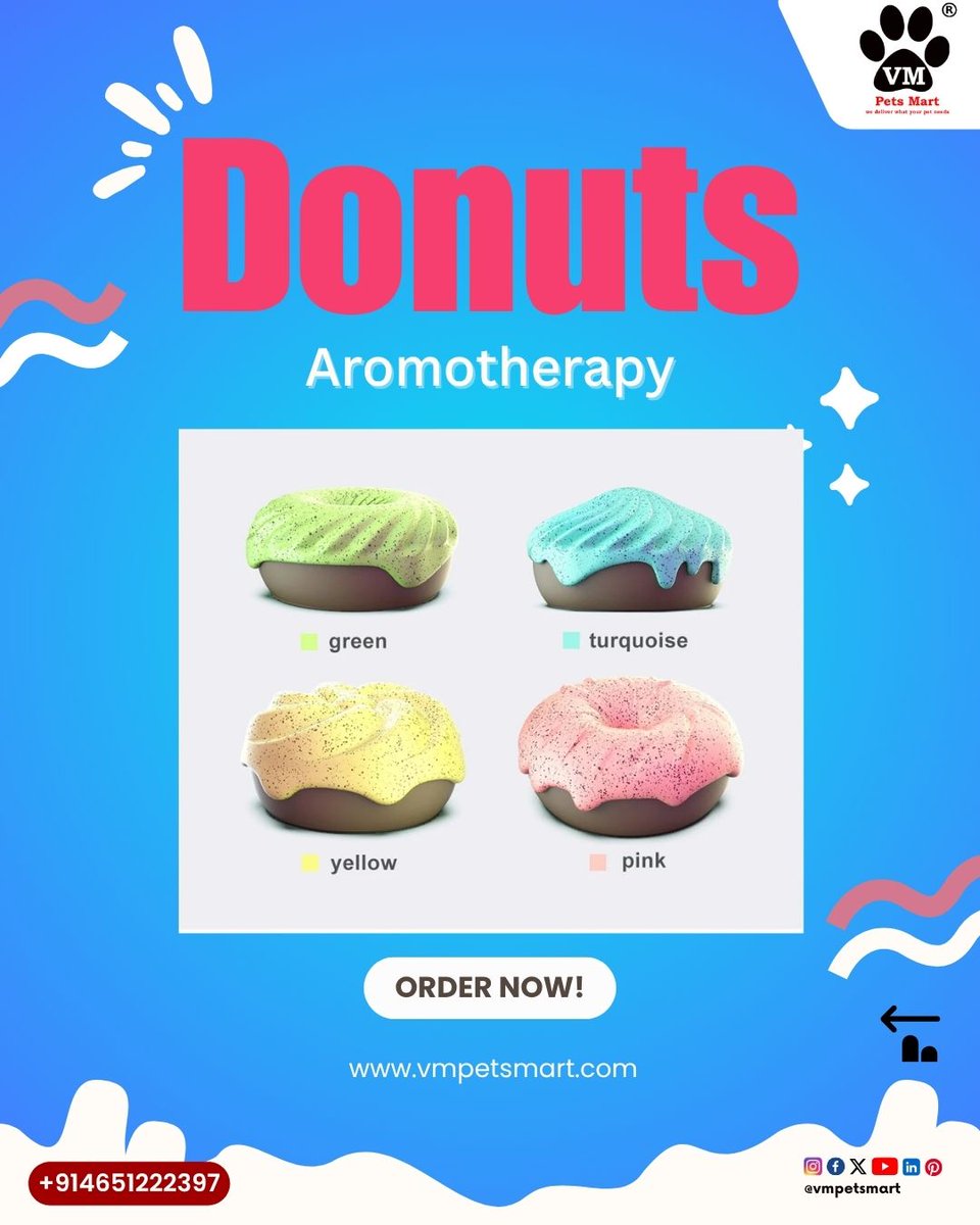vmpetsmart's tweet photo. Tired of pet odors? 🐶✨ Introducing our Donut Aromatherapy Dog Air Fresheners! These adorable 4-piece packs are perfect for keeping your car, home, or pet's favorite spot smelling fresh and clean. 
Buy Link: https://t.co/1G8A9P0GBK

#DogAirFreshener #PetCareIndia https://t.co/KVvAkWBFlk