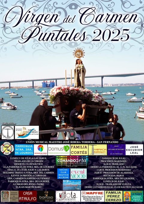 Puntales se prepara para la gran procesión marinera y terrestre de la Virgen del Carmen este 26 de julio