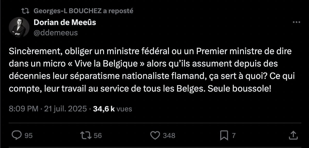 Outre mon commentaire précédent (le lien entre la NVA et le nazisme, bien plus important que cette question), on peut penser que les séparatistes flamingants n'ont jamais eu l'intérêt de "tous les Belges" comme préoccupation.
Ca paraît même antinomique hein...