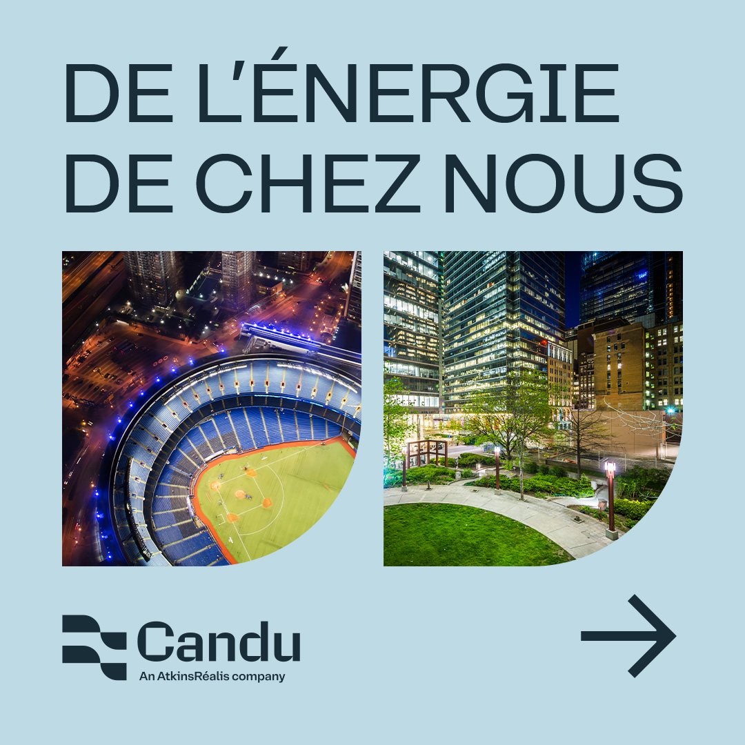 Canadians4CANDU's tweet image. Des matchs sportifs en soirée aux spectacles au bord de l’eau, en passant par les soirées tranquilles à la maison, les réacteurs CANDU® fournissent une énergie fiable, alimentée par le savoir-faire canadien.
Alimentés localement. Construits au pays. Essentiels à l’échelle…