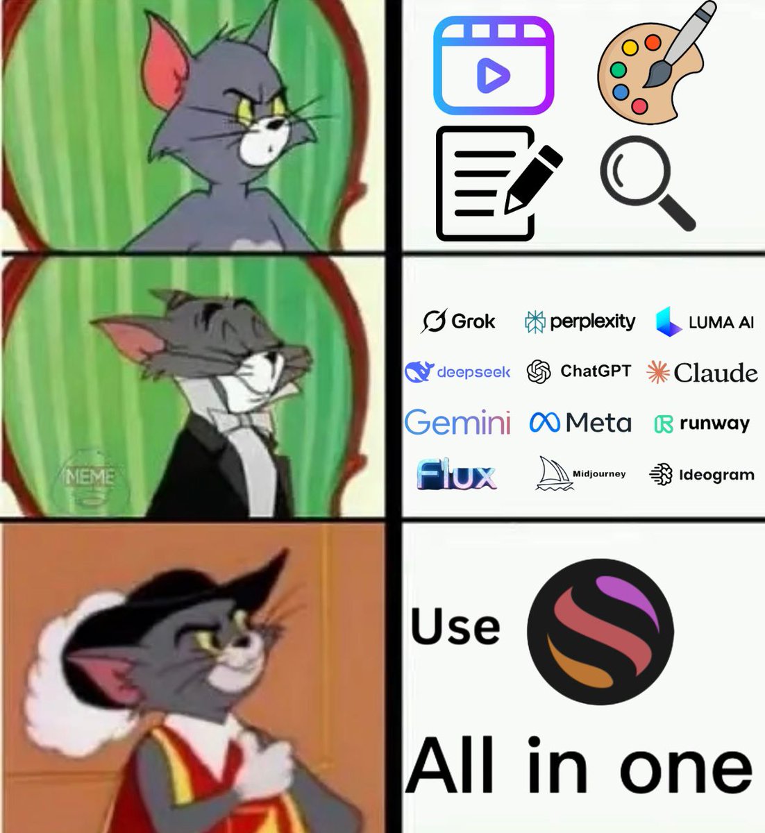 AI_GuruX's tweet image. BREAKING 🚨: I just found an all-in-one AI tool that integrates chat, image, video, and search—everything in one place.
You can access ChatGPT, Claude, Veo 3, Midjourney, Kling, Gemini and 80+ other advanced models.
Let me show you how to use it👇