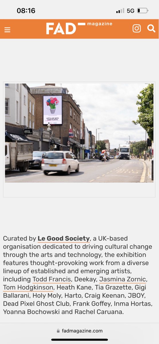 legoodsociety's tweet image. GM - incredible to have our current art exhibition featured in @worldoffad
Have a read about it here & turn pixels
into real world impact by collecting #hbar art on @SentX_io that removes plastic from the ocean this Plastic Free July.
#digitialart #nft
fadmagazine.com/2025/07/21/glo…