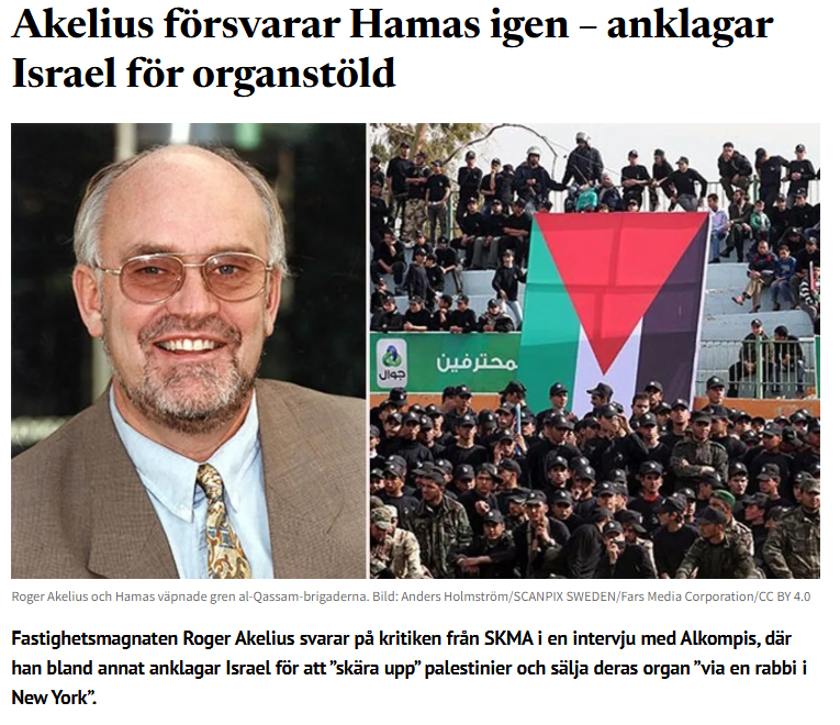 Bulletin_Nu's tweet image. Nya utfall mot Israel och judar från Roger Akelius som intervjuas av AlKompis.
bulletin.nu/akelius-forsva…