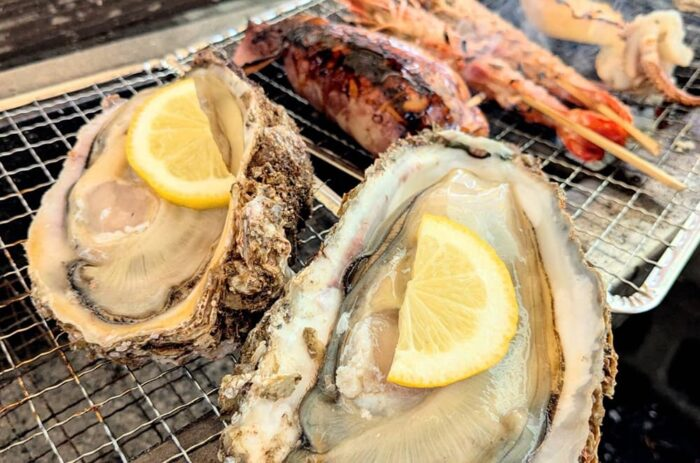 SideKyoto's tweet image. 海の京都エリアから🐟「舞鶴湾かき小屋 美味星(おいすたぁ)」では、夏でもおいしいカキをバーベキューでいただくことができます✨予約なしでも利用できるので、観光の合間に立ち寄ることもできますよ😊基本的に営業は土・日曜、祝日のみ♪詳しくは👇
kyotoside.jp/entry/maizuru-…