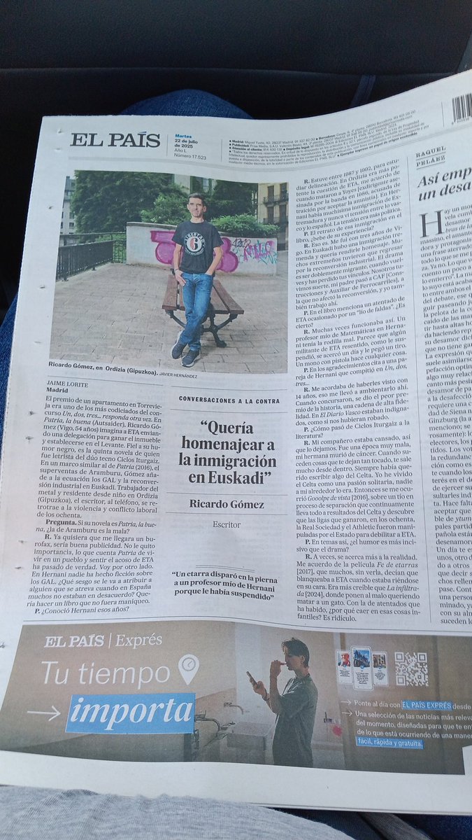 Jaime Lorite (@jaimelorite_) on Twitter photo Entrevisto en la contra de <a href="/el_pais/">EL PAÍS</a> de este martes a Ricardo Gómez (<a href="/ciclositurgaiz/">C̲i̲c̲l̲o̲s̲ ̲I̲t̲u̲r̲g̲a̲i̲z̲</a>) por su nuevo libro, 'Patria, la buena' (<a href="/autsaidercomics/">Autsaider Cómics</a>), sobre ETA, los GAL y la reconversión industrial en la Euskadi de los ochenta.
Un poquito ampliado en web: elpais.com/cultura/2025-0… Entrevisto en la contra de <a href="/el_pais/">EL PAÍS</a> de este martes a Ricardo Gómez (<a href="/ciclositurgaiz/">C̲i̲c̲l̲o̲s̲ ̲I̲t̲u̲r̲g̲a̲i̲z̲</a>) por su nuevo libro, 'Patria, la buena' (<a href="/autsaidercomics/">Autsaider Cómics</a>), sobre ETA, los GAL y la reconversión industrial en la Euskadi de los ochenta.
Un poquito ampliado en web: elpais.com/cultura/2025-0…