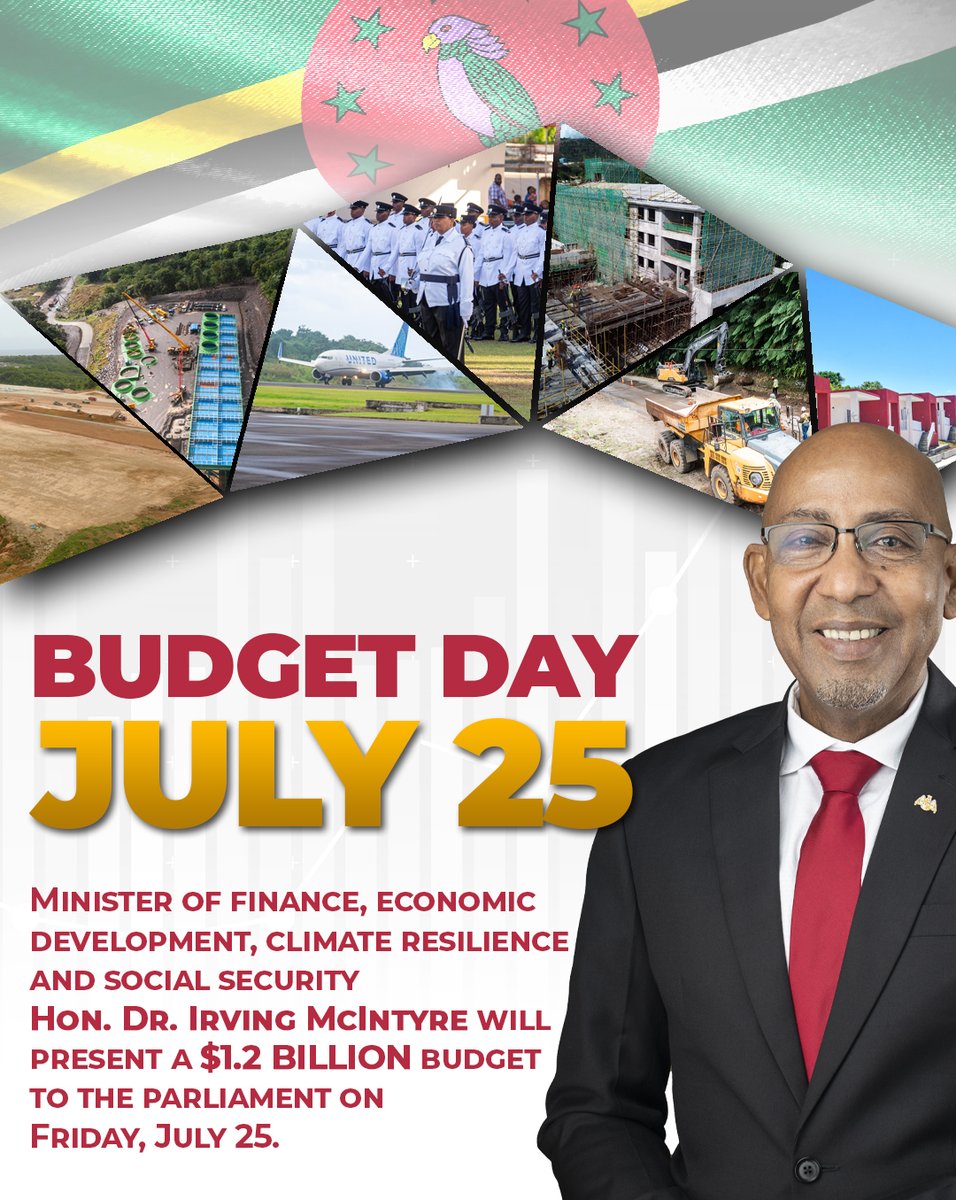 Minister of Finance, Economic Development, Climate Resilience and Social Security, Hon. Dr. Irving McIntyre will present the 2025-2026 national budget to the Parliament on Friday, July 25, 2025.
