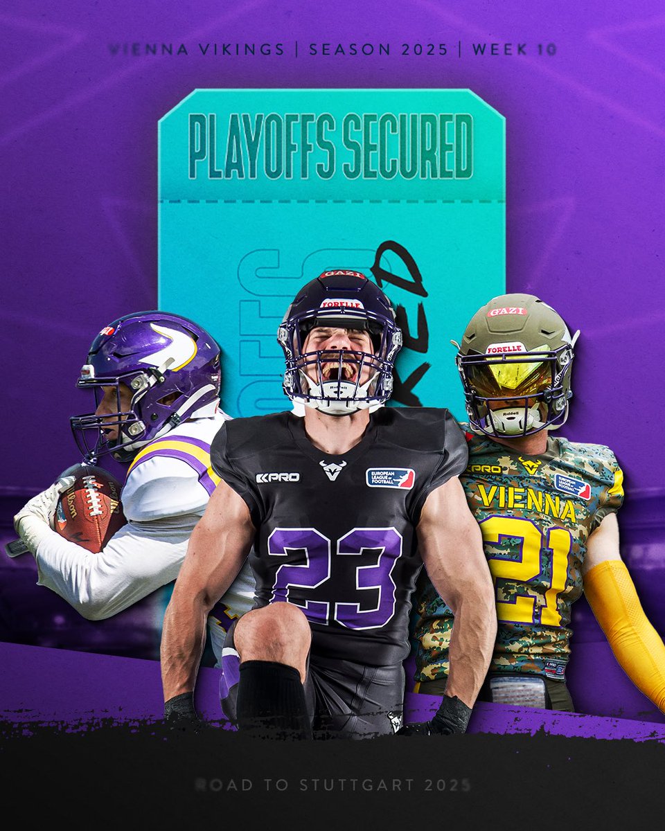ELF_Official's tweet image. Vienna Vikings make the playoffs after Week 10 💜