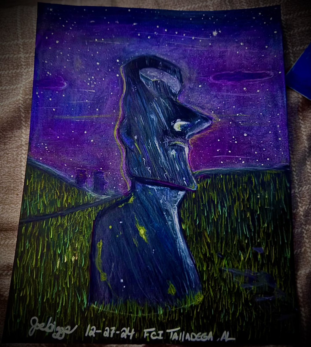 RealRamboBiggs's tweet image. I used a number of mediums to achieve this work of art I did in prison.