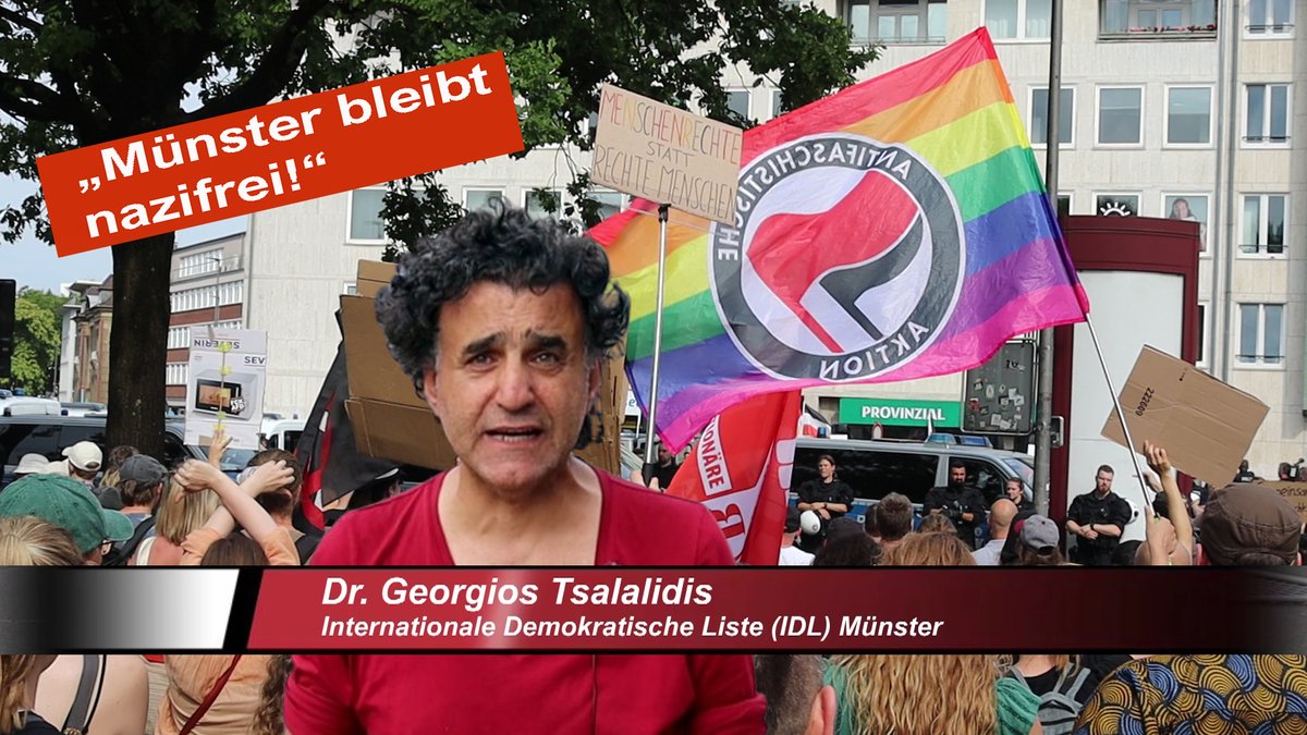 Muenstertube's tweet image. (Video) "Münster bleibt nazifrei!" - Dr. Georgios Tsakalidis, "Internationale Demokratische Liste" (IDL) zu den Protesten gegen den Aufmarsch von Neonazis in #Münster #noNazis #FCKNZS
youtu.be/sQUH4MIR2TE