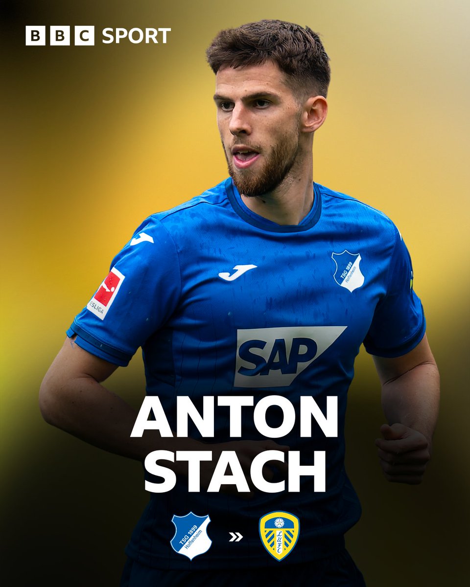 BBCWYS's tweet image. Leeds United have signed midfielder Anton Stach from TSG Hoffenheim ✍️
The 26-year-old becomes the Whites' sixth summer signing having agreed a four-year contract.
#LUFC | #BBCFootball