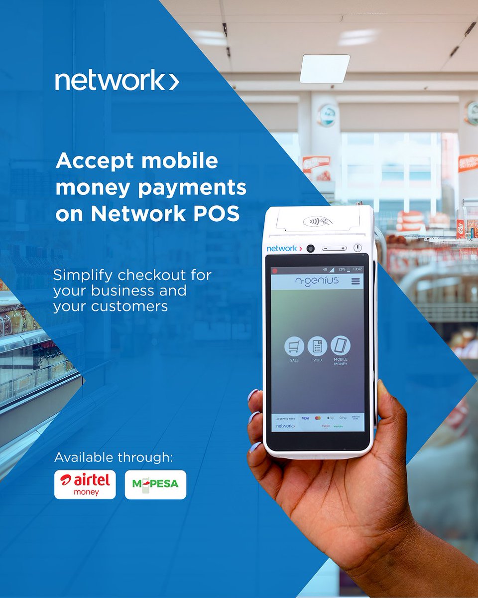 Did you know that our versatile #NetworkPOS device accepts not only card payments? It also supports Airtel Money and M-Pesa mobile money payments, which are easier to use with a shorter journey, while still being safe and secure. 

#NetworkDoesItAll #PDQ #NetworkPOS