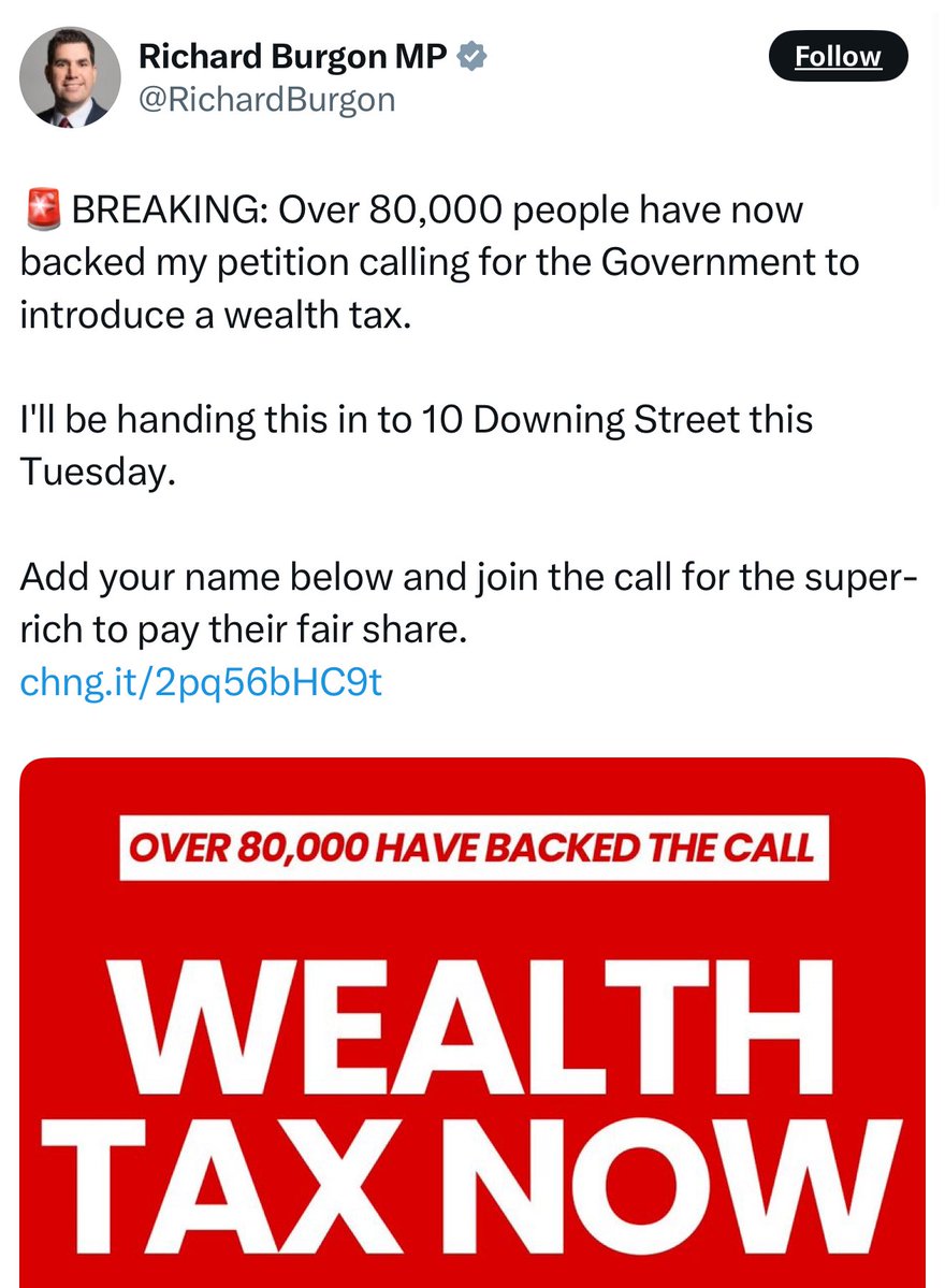 robprogressive's tweet image. 80,000 people don’t see the damage.
Most who have signed probably aren’t paying tax anyway.
The wealthy are already leaving.
This will cost you more in the long run.
Wealth tax doesn’t work. It's been proven.
Why don’t people understand the real consequences of increasing…