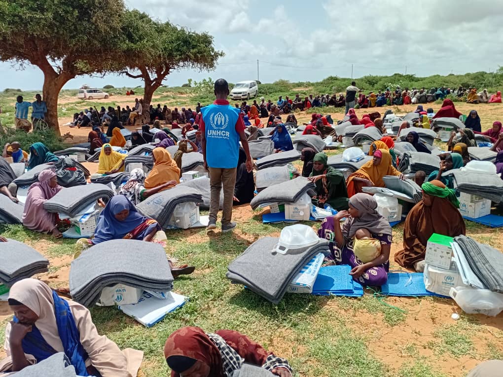 UNHCRSom's tweet image. #UNHCR in Kismayo, alongside implementing partner @AVORD1, supported 600+ vulnerable families displaced by insecurity with essential items. The package included emergency shelter sheets, blankets, jerrycans, sleeping mats, mosquito nets, kitchen sets & solar lanterns.
