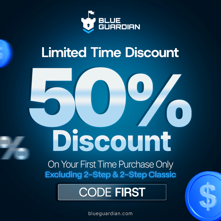 BlueGuardiancom's tweet image. 50% OFF for New Traders π
β
Use the code: FIRST
β
This offer is for one use per person.
β
30% OFF for your second order and for existing users.
Get funded now at β‘οΈ blueguardian.com