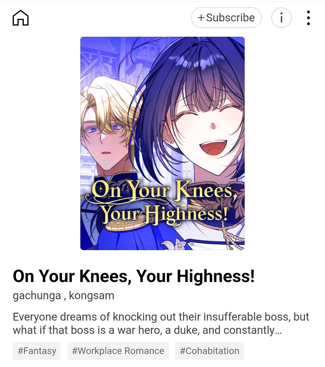 7월 22일 오늘! <꿇어보세요, 대공님!>이 <On Your Knees, Your Highness!>로 북미라인웹툰에 런칭되었습니다!🥰

<On Your Knees, Your Highness!> has been launched! I hope this work will be loved overseas as well, and I look forward to your kind cooperation.

👑🔫webtoons.com/en/romance/on-…