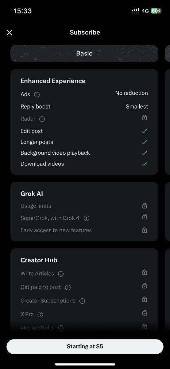lioloc_dev's tweet image. Am I the only one who thinks the basic plan is useless if you don’t get the checkmark?