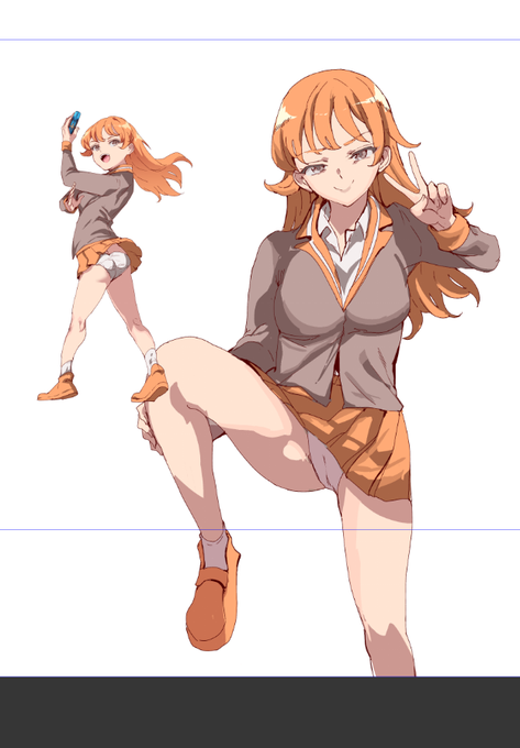 さっきからユウナちゃん10枚くらい描いてる 終わらん 