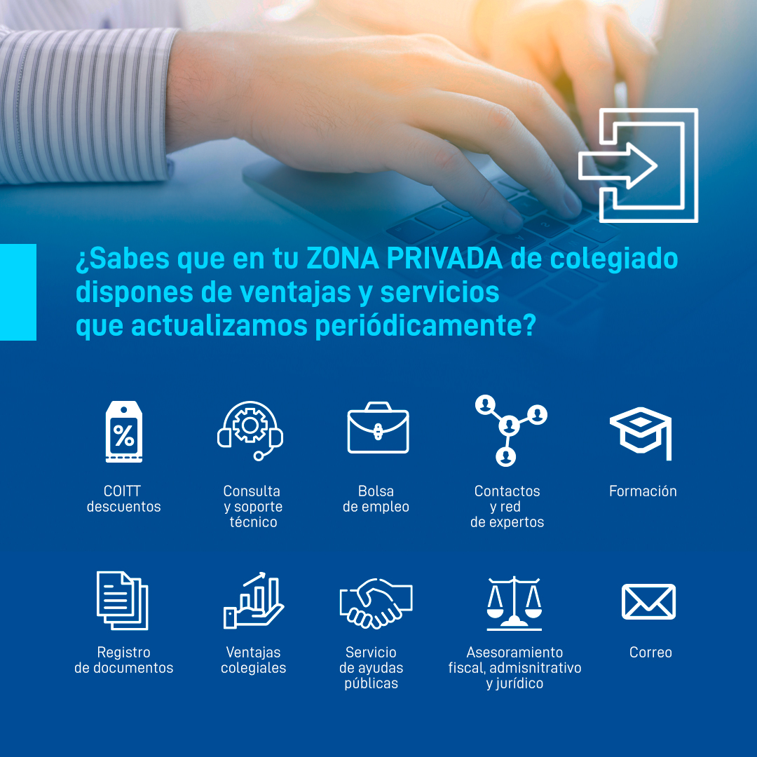 ℹ️¿Conoces todo lo que puedes hacer en la Zona Privada para colegiados? 

👉🏼 Formación, asesoramiento, descuentos, bolsa de empleo, descuentos y mucho más

📎 Entra aquí: telecos.zone/common-login-f…

#COITT #SomosTelecos