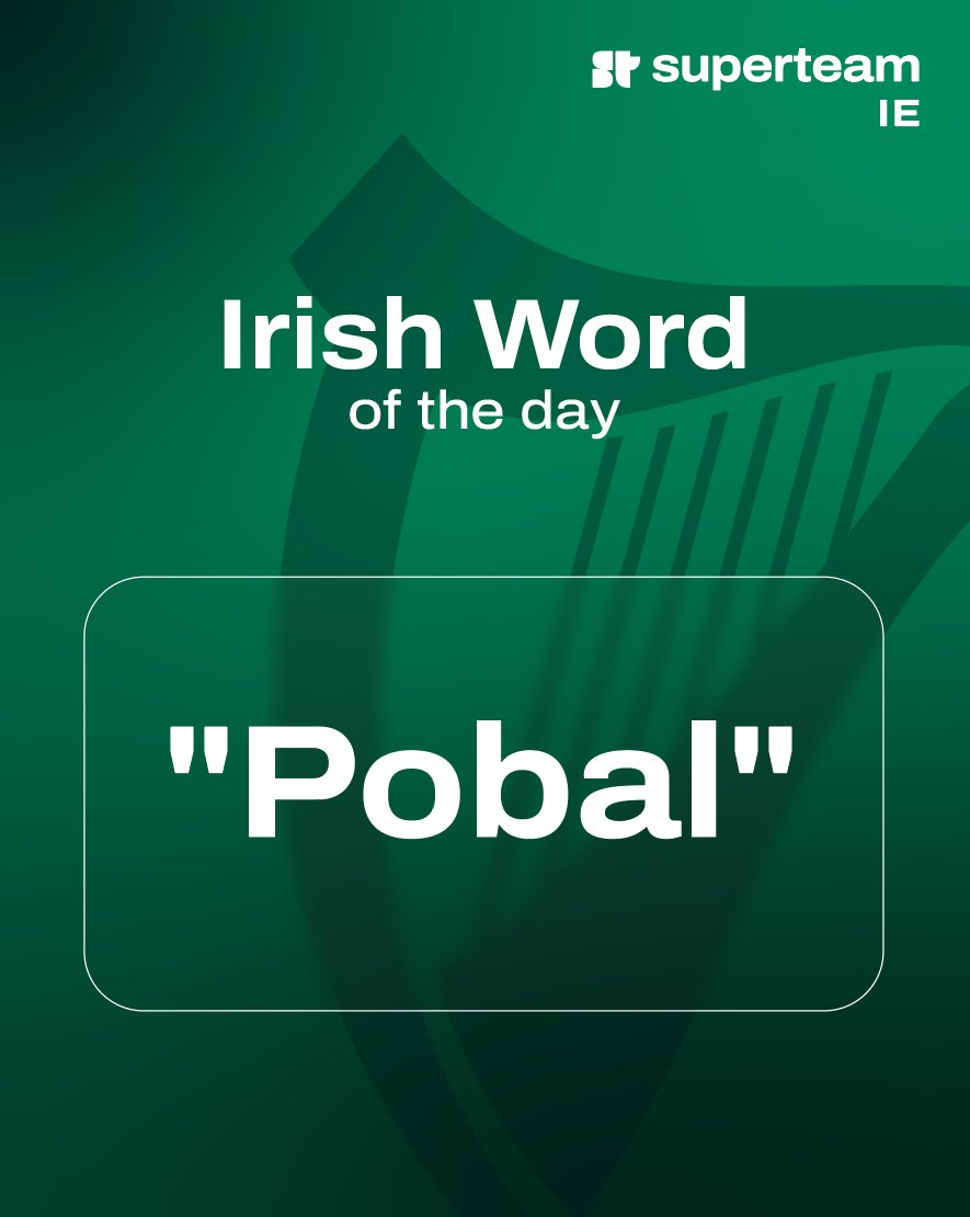 superteamIE's tweet image. Irish Word of the Day
Irish or Gaeilge is the native language of Ireland, and we’re proud to share a few words with the world ☘️
"Pobal" (pronounced 'Pu-bal') = Community
A word that hits home for us at @superteam, and one that resonates across the @solana ecosystem 💚