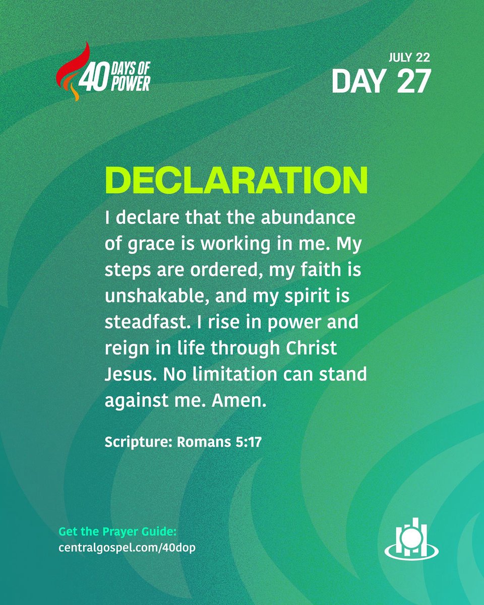 The abundance of God’s grace surpasses all limitations. 

#40DaysOfPower 
#GW2025