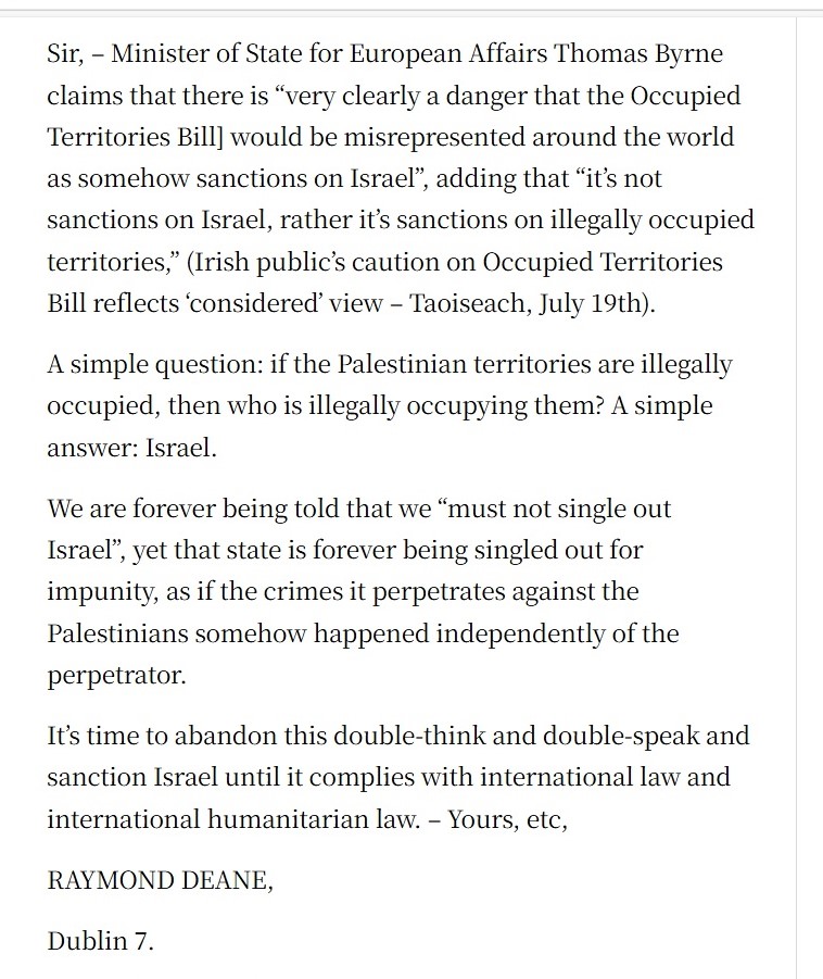 My letter in today's Irish Times: