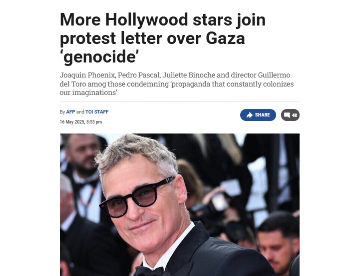 timand2037's tweet image. The Israeli regime is starting to lose Hollywood, after controlling it for many years. "Joaquin Phoenix, Pedro Pascal, Juliette Binoche and director Guillermo del Toro among those condemning ‘propaganda that constantly colonizes our imaginations’ .. we cannot remain silent while…