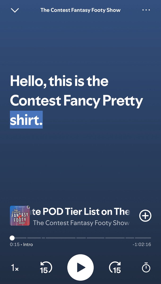 The Contest Fantasy Footy Show (@contestfantasy) on Twitter photo The Spotify AI transcription can’t even get me intentionally saying the wrong thing right 😂 <a href="/kman_tcfantasy/">kman@tcfantasyfooty</a>
#AFLFantasy The Spotify AI transcription can’t even get me intentionally saying the wrong thing right 😂 <a href="/kman_tcfantasy/">kman@tcfantasyfooty</a>
#AFLFantasy