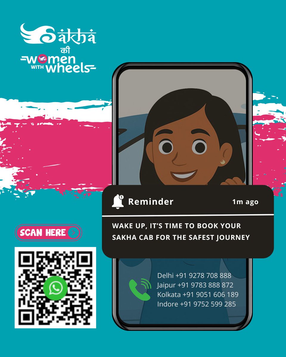 Need a female-driven cab or chauffeur? Just #WhatsApp us a 'Hi' @9999193004! Or scan the QR code. 💬

Book safe rides powered by women anytime, anywhere.

#EmpowerWomen #SakhaDrivers #RideForChange #Chatbot