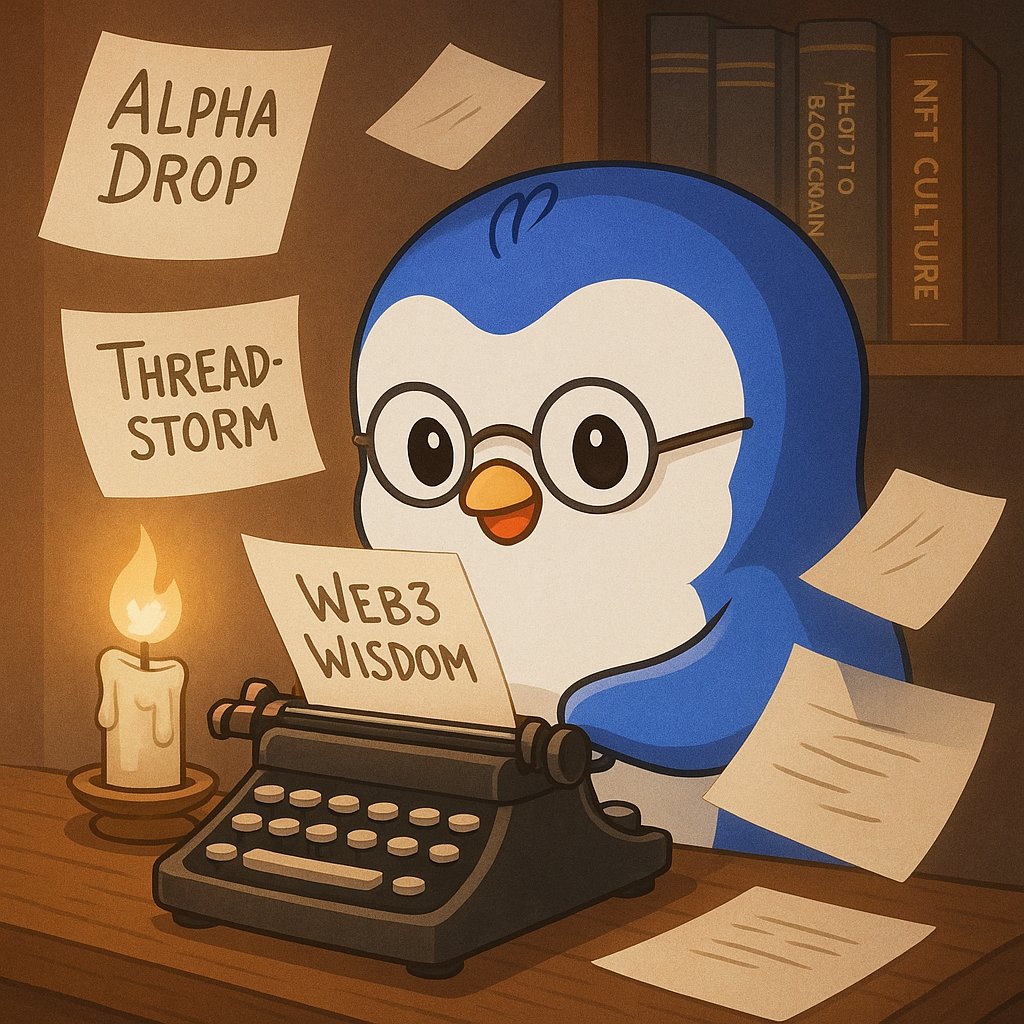 Daveeth_'s tweet image. Writing alpha while the world sleeps. ✍️ 

#Web3Writer #PudgyProphecy