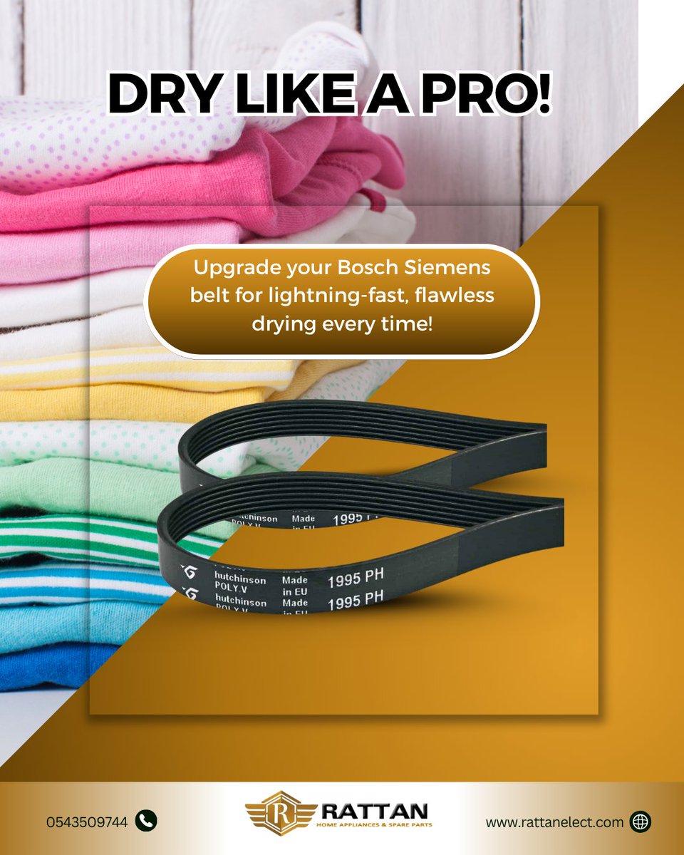 RATTAN2381974's tweet image. Achieve professional-level drying! Upgrade to the Bosch Siemens belt for quick, flawless results every time. ⚡👕

Check it out at: rattanelect.com

#BoschSiemens #QuickDrying #FlawlessDrying #EfficientLaundry #DryingUpgrade #RattanElect #HomeEssentials #FastLaundry