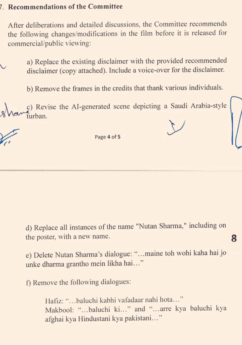 PadmajaJoshi's tweet image. Supreme Court extends the stay on the release of film Udaipur Files; based on the murder of Kanhaiya Lal.
A committee formed by the Centre recommends the following further changes to the film.
(The film had already been cleared by Censor Board and was stayed hours before its…