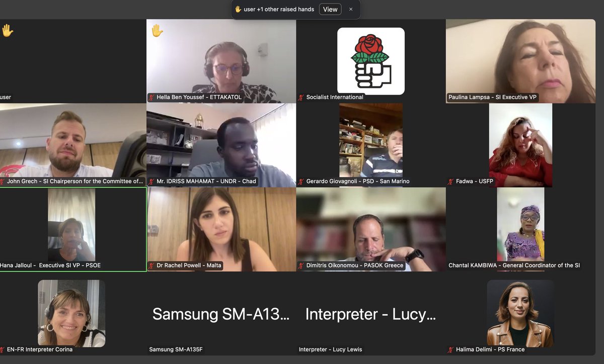 Soc_Intl's tweet image. SI Ad Hoc Online Meeting on the Urgent Migration Challenges for Africa and Europe
On Monday, 21 July, party representatives from affected countries, experts, and migrants/witnesses held an in-depth exchange of views, coordinated by the Chair of the SI Mediterranean Committee,…