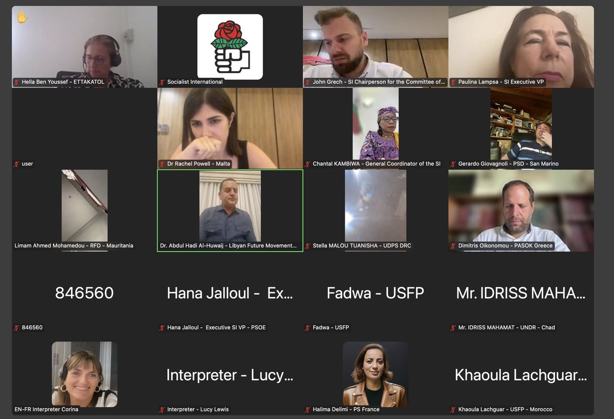Soc_Intl's tweet image. SI Ad Hoc Online Meeting on the Urgent Migration Challenges for Africa and Europe
On Monday, 21 July, party representatives from affected countries, experts, and migrants/witnesses held an in-depth exchange of views, coordinated by the Chair of the SI Mediterranean Committee,…
