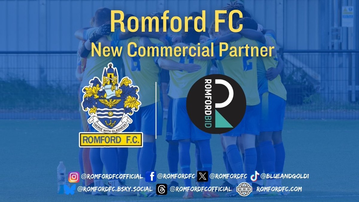 RomfordFCCorp's tweet image. Tuesday morning shout out to our matchday shorts, Pitchside board and programme sponsor partner @Romford_BID
A huge part of our local community uniting local businesses and helping Romford thrive.
@RomfordFC are very proud to partner with such a great organisation for another…