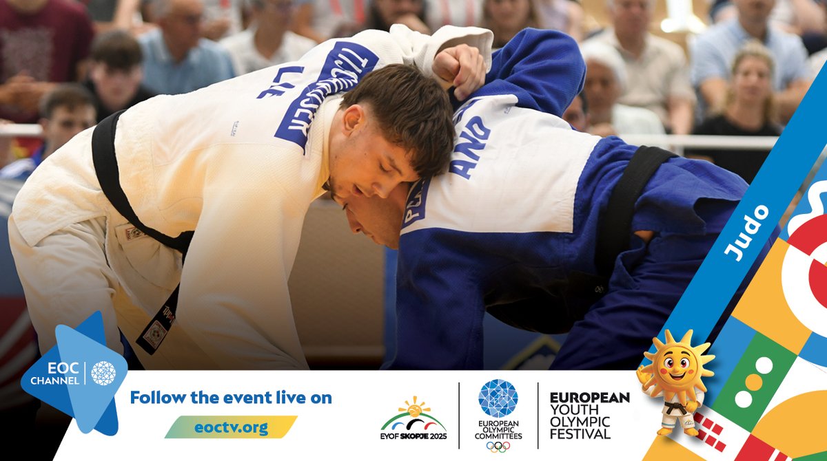 The_EOC's tweet photo. 👏Day 2 of #EYOFSkopje2025 showcases outstanding talent!

Today's programme features Judo, Road Cycling, and Shooting, among other sports.

📺Watch all competitions LIVE and on-demand👇
#EOCTV Channel: https://t.co/AaI4zEslkM

🌐Streaming schedule: https://t.co/2hJSwSLfKo https://t.co/f6Sza3jdM8