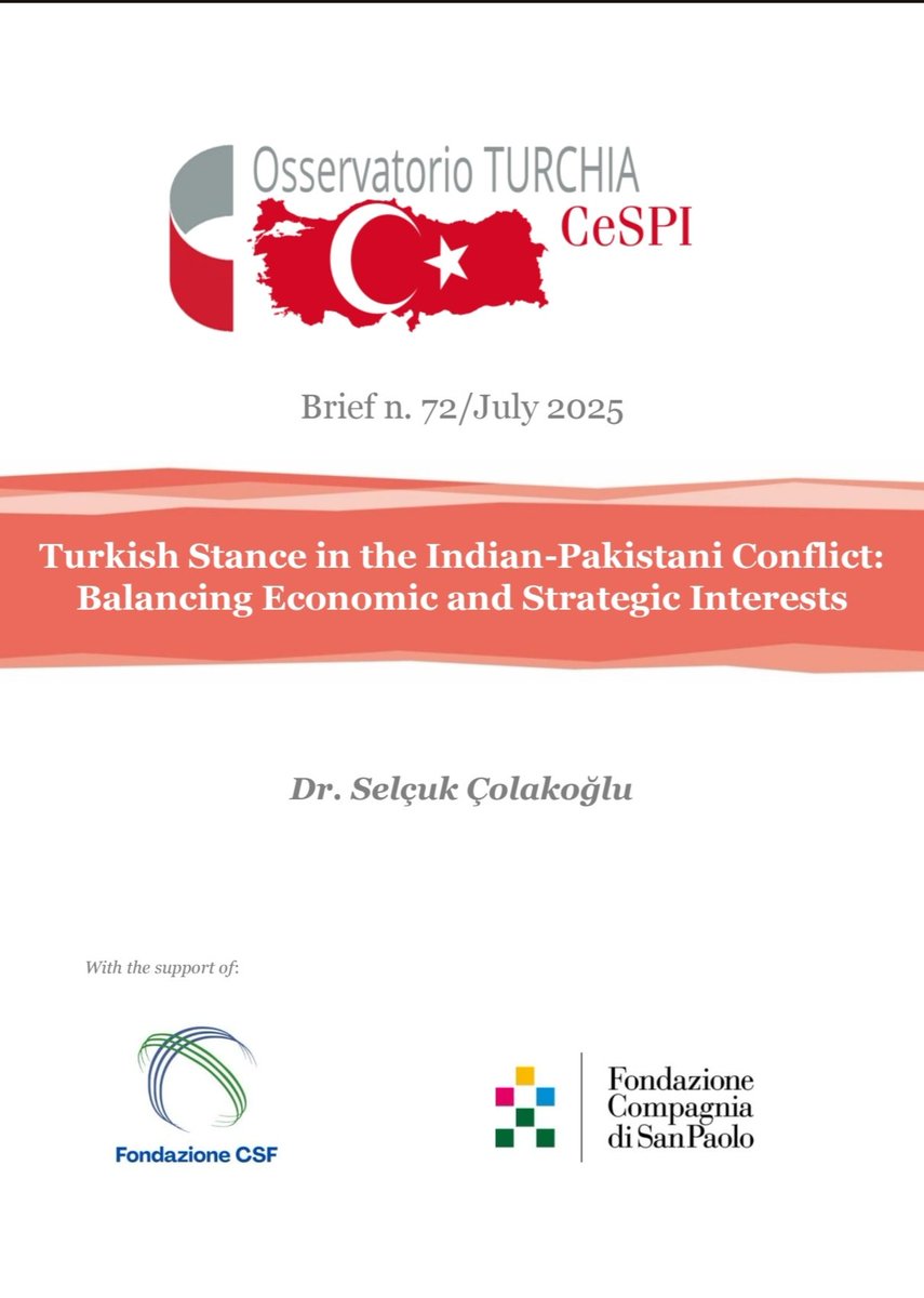 📌Osservatorio Turchia 🇹🇷 <a href="/CeSPI_Roma/">CeSPI</a>

"Turkish Stance in the Indian-Pakistani conflict:Balancing Economic and Strategic Interests" 🇹🇷🇮🇳🇵🇰

Thanks to Prof. <a href="/seljuk3/">Selçuk Çolakoğlu</a> for this interesting brief 🙏

cespi.it/sites/default/…