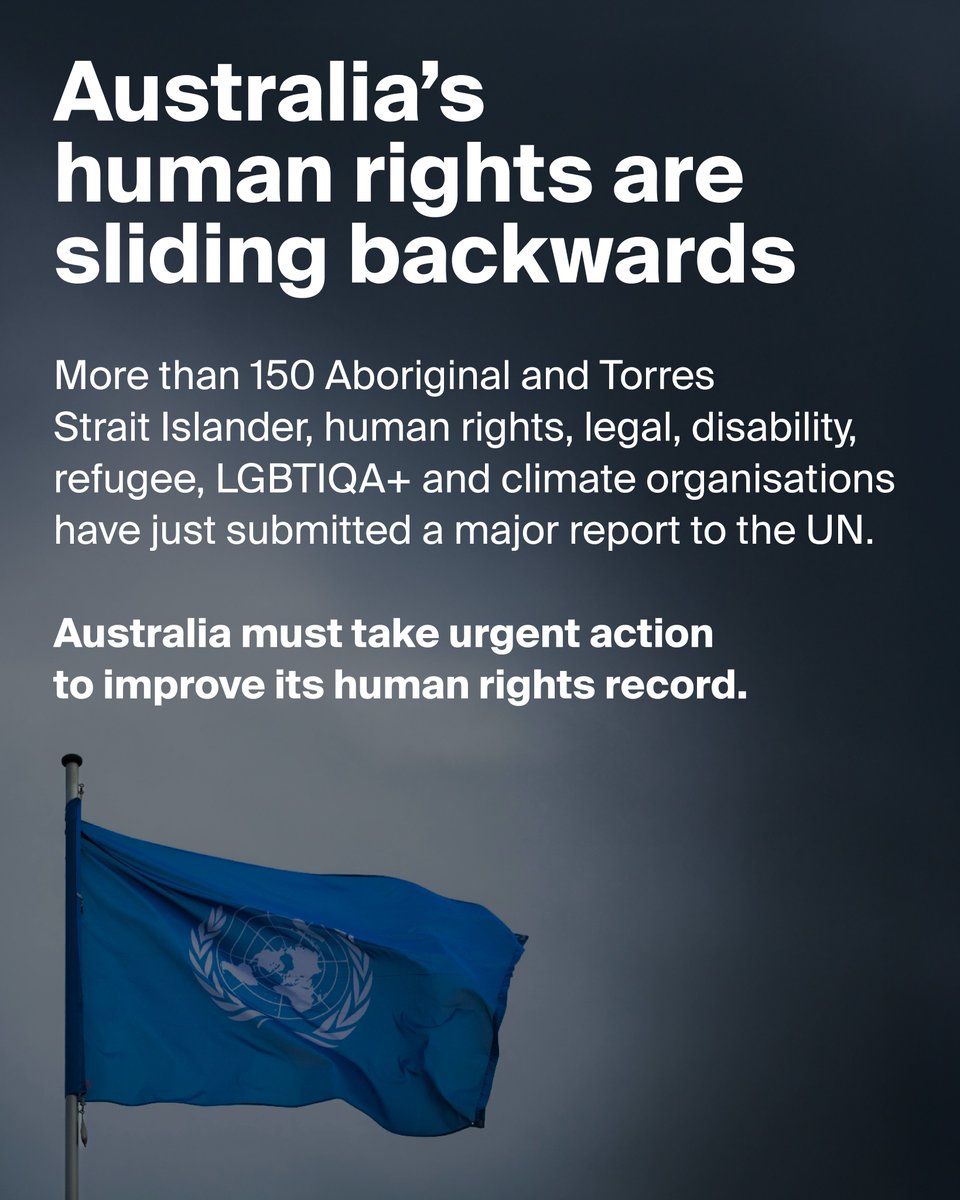 Australia's human rights are sliding backwards, with a new report submitted to the United Nations from more than 150 Aboriginal and Torres Strait Islander, human      rights, legal, disability, refugee, LGBTIQA+ and climate organisations including the RRSNA.