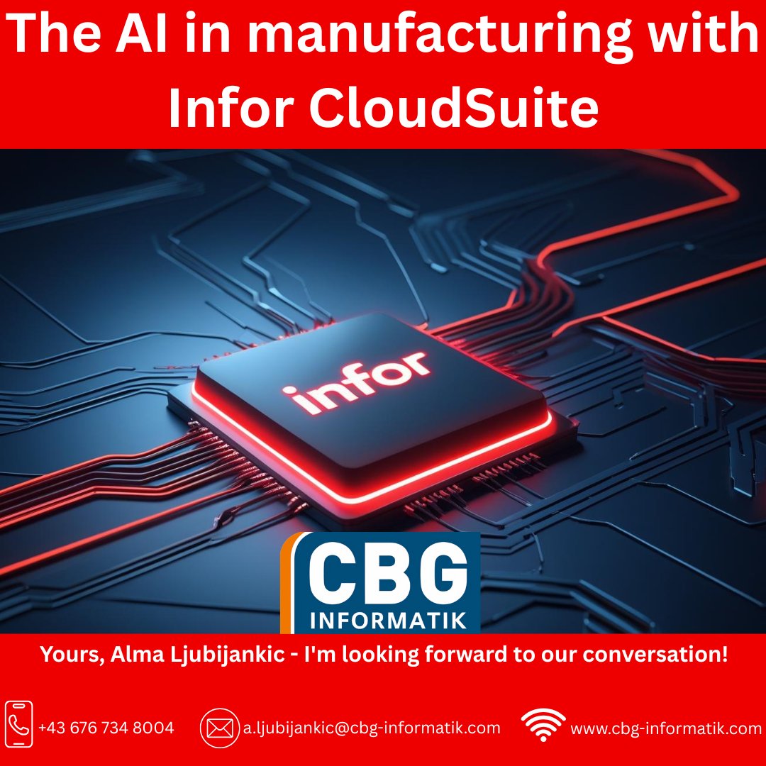 CBG_Informatik's tweet image. The AI in manufacturing with Infor CloudSuite!

#cbginformatik #ERP #erpsystem #cloudsolutions #cloud #Infor #production #manufacturing #project #projectmanagement #AI #Cloudsuite