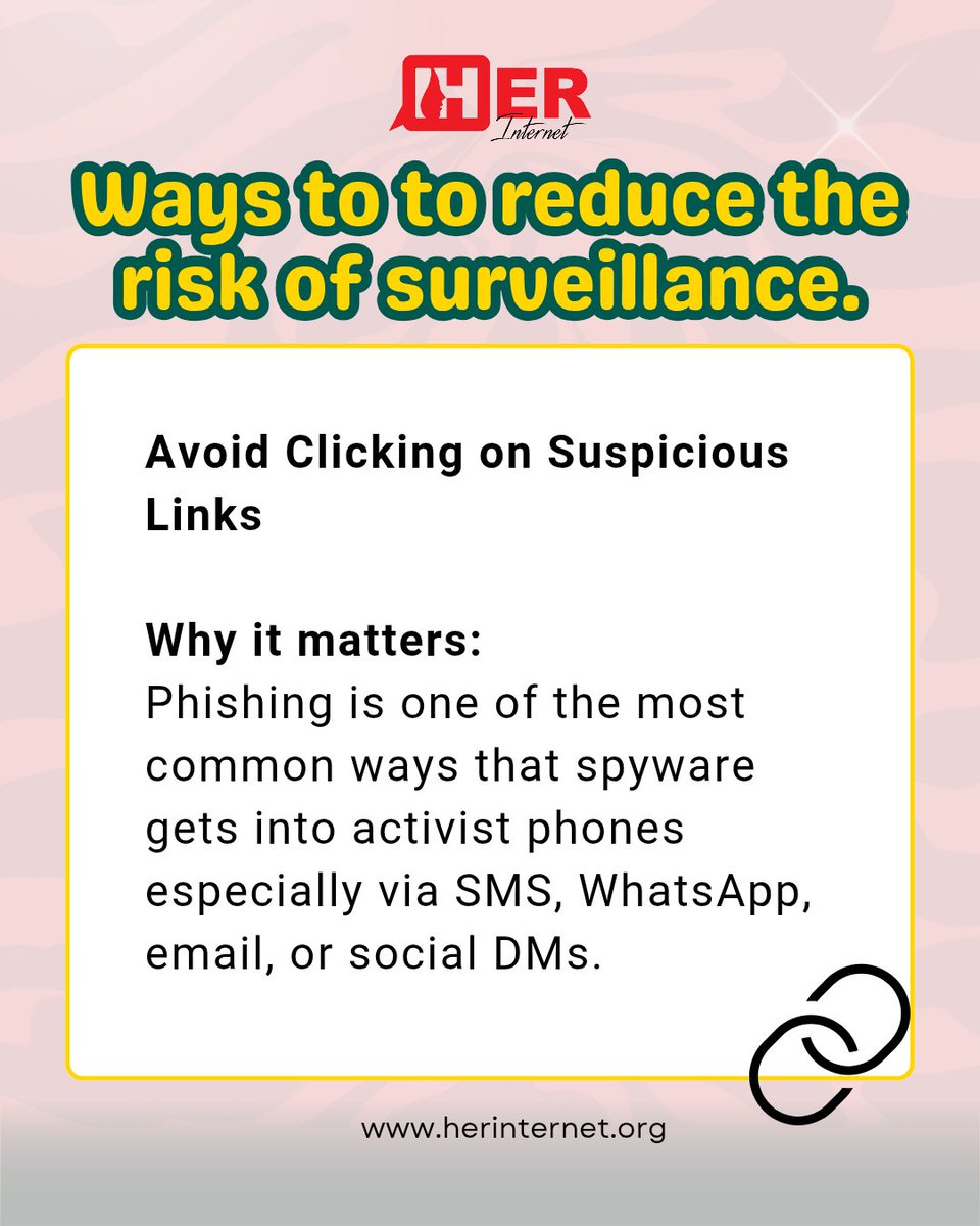 HerInternet's tweet image. From phone tapping and spyware to doxxing and fake leaks, digital threats are used to intimidate, discredit, and isolate, especially for womxn in politics and structurally silenced communities.
Here are four ways to reduce your risk of being watched.
#TechTuesday