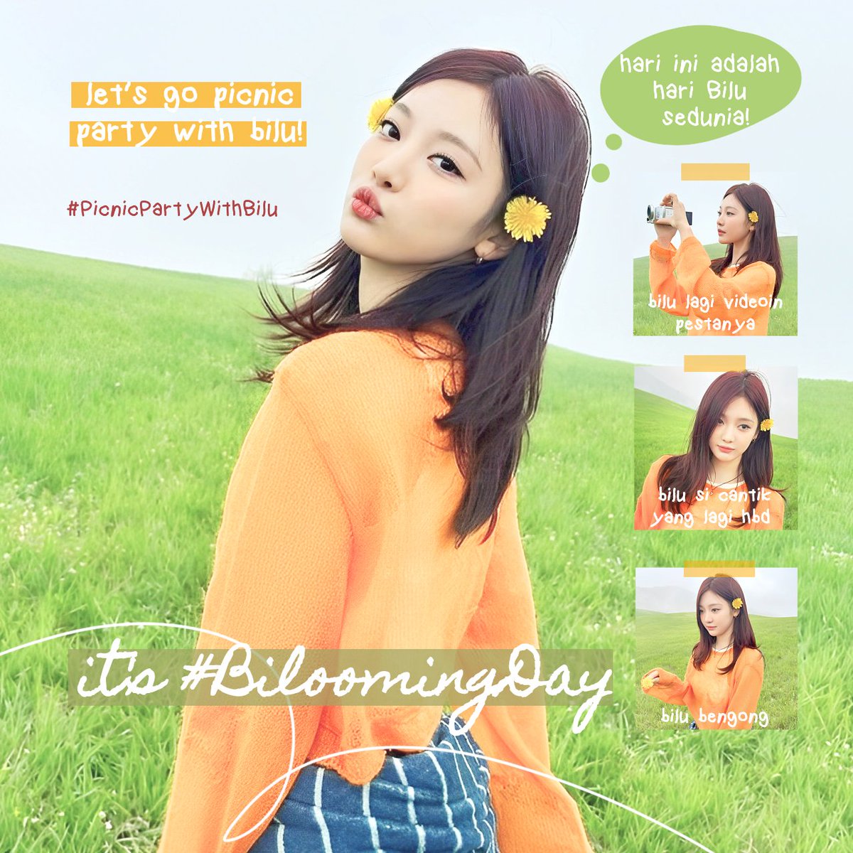 help rt, thankyou

selamat hari Bilu sedunia #BiloomingDay 🌼 dalamn rangka ulang tahun, hari ini kak Bilu <a href="/yieamor/">bilu</a> mau bagiin 5 SLOT FREE BY REQ ALL CATALOGUE,

🍎 19.00 WIB
💬 dm <a href="/mo__onstarlit/">claire.</a>

jangan lupa ikutan #PicnicPartyWithBilu ya! cek reply 🆗🆖🆎
#zonauang
