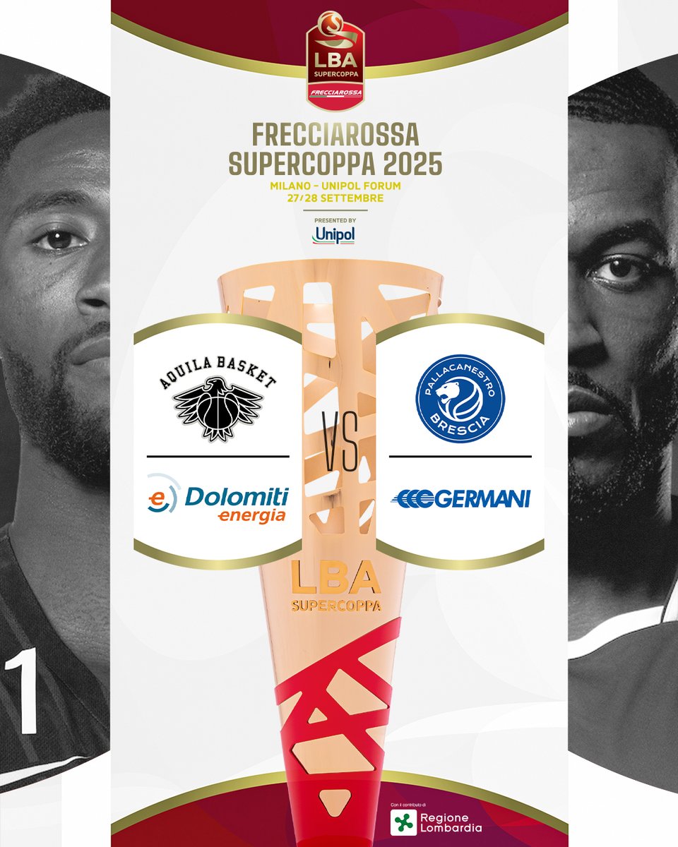 LegaBasketA's tweet image. 🔥 @GermaniBrescia 🆚 @AquilaBasketTN: è semifinale alla Frecciarossa Supercoppa!
Mawugbe e Burnell si preparano a guidare le loro squadre in un confronto che promette intensità e spettacolo 🏀
🎟 Abbonamenti a partire da 25 € 👉 bit.ly/Supercoppa2025
#LBASupercoppa