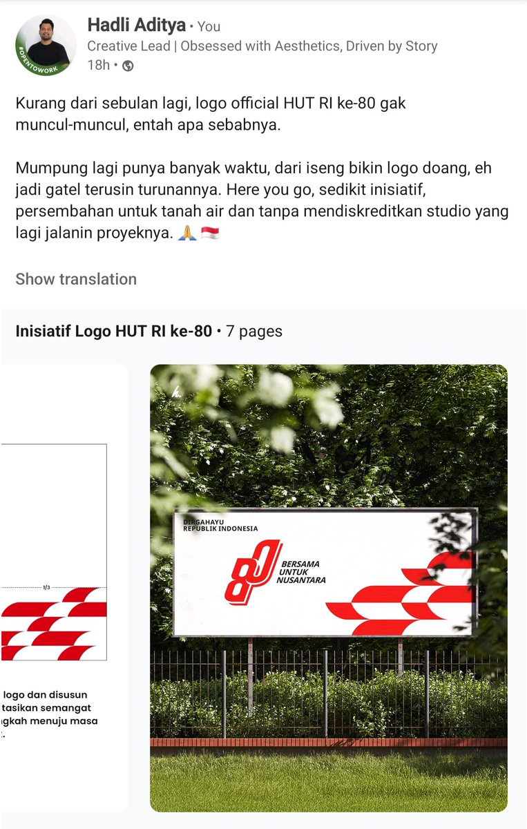Iseng-iseng yang gak berhadiah sih ini, lama bener official logo HUT RI ke-80 gak dipublish2.