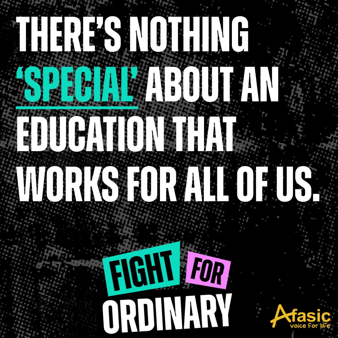Afasic's tweet image. It’s time to fix the SEND system. Too many disabled children are being failed by a broken education system.
Join the #FightForOrdinary. Email your MP, tell them what needs to change. disabledchildrenspartnership.org.uk/fight-for-ordi…