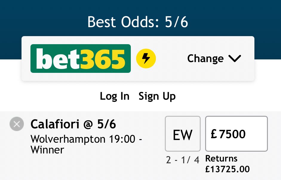 🐵 BIG BALLS NAP OF THE DAY 🐵

19:00 Wolverhampton – CALAFIORI 
(5/6)
Let’s make it 8 WINNING NAPS IN A 
ROW, chimps! 🦍💥

I’ve had this one circled since final declarations – Calafiori brings in the strongest recent form and gets an ideal setup here to finally get off the