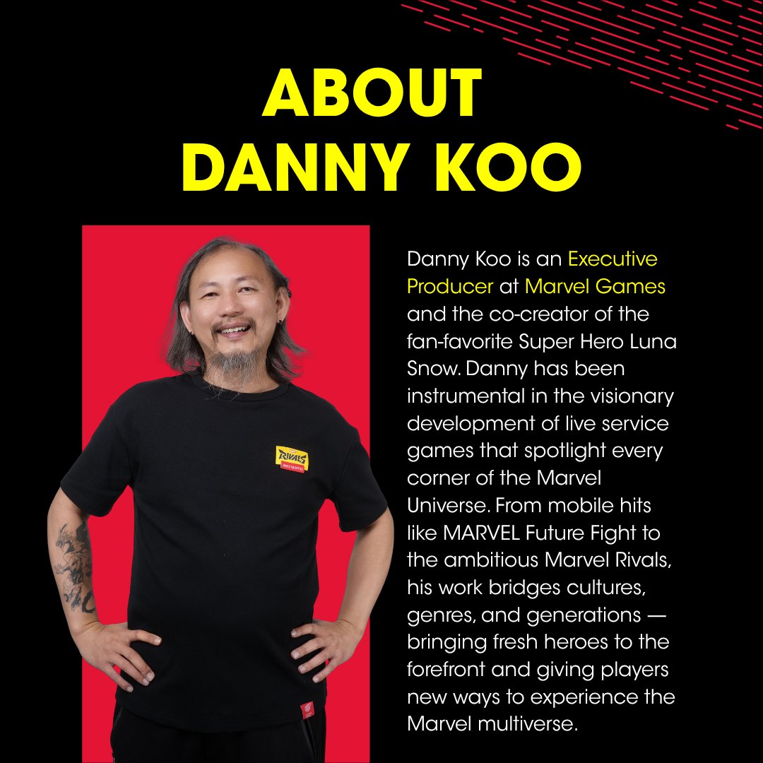 gamescomasia's tweet image. Don’t miss this exclusive keynote with Marvel Games’ Danny Koo (@zingodude)!
Get a behind-the-scenes look at how lesser-known heroes are brought to life and reimagined for today’s players.
📅 17 October 2025
📍 business area
👉 Get your tickets now: reg.eventnook.com/event/GCAxTGS2…!