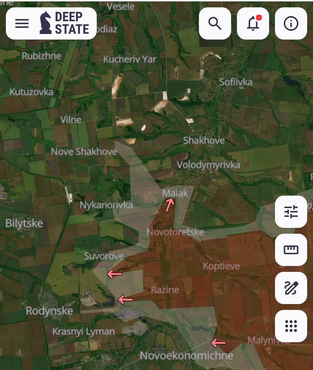 leonidragozin's tweet image. DS update shows a 5km Russian breakthrough north of Pokrovsk agglomeration. It seems that the Russians may no longer need to fight a grinding Bakhmut-style battle for the Kramatorsk-Sloviansk agglomeration as they can envelop it from the west by moving through sparcely populated…