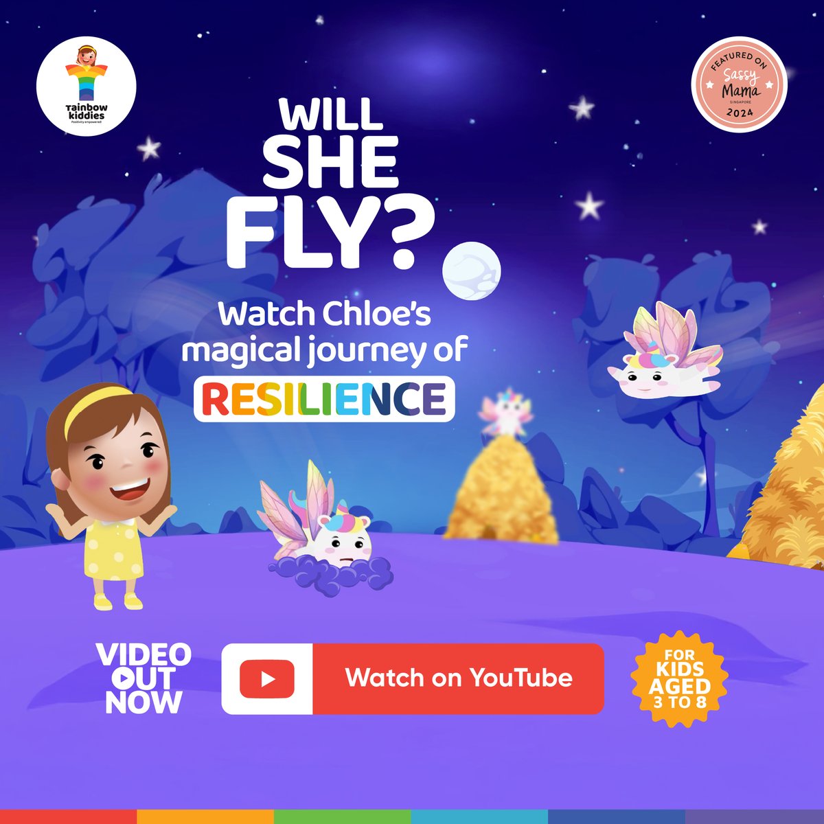 RainbowKiddies's tweet image. Chloe wants to fly.
But first, she must fall… and get back up.
Again and again.
A magical new story on resilience for kids is out now!
🎥 Watch on YouTube 👉 youtu.be/EcYIgitKNXw
#ChloeTheUnicorn #GrowthMindsetForKids #KidsStory #Resilience #ResilienceMatters