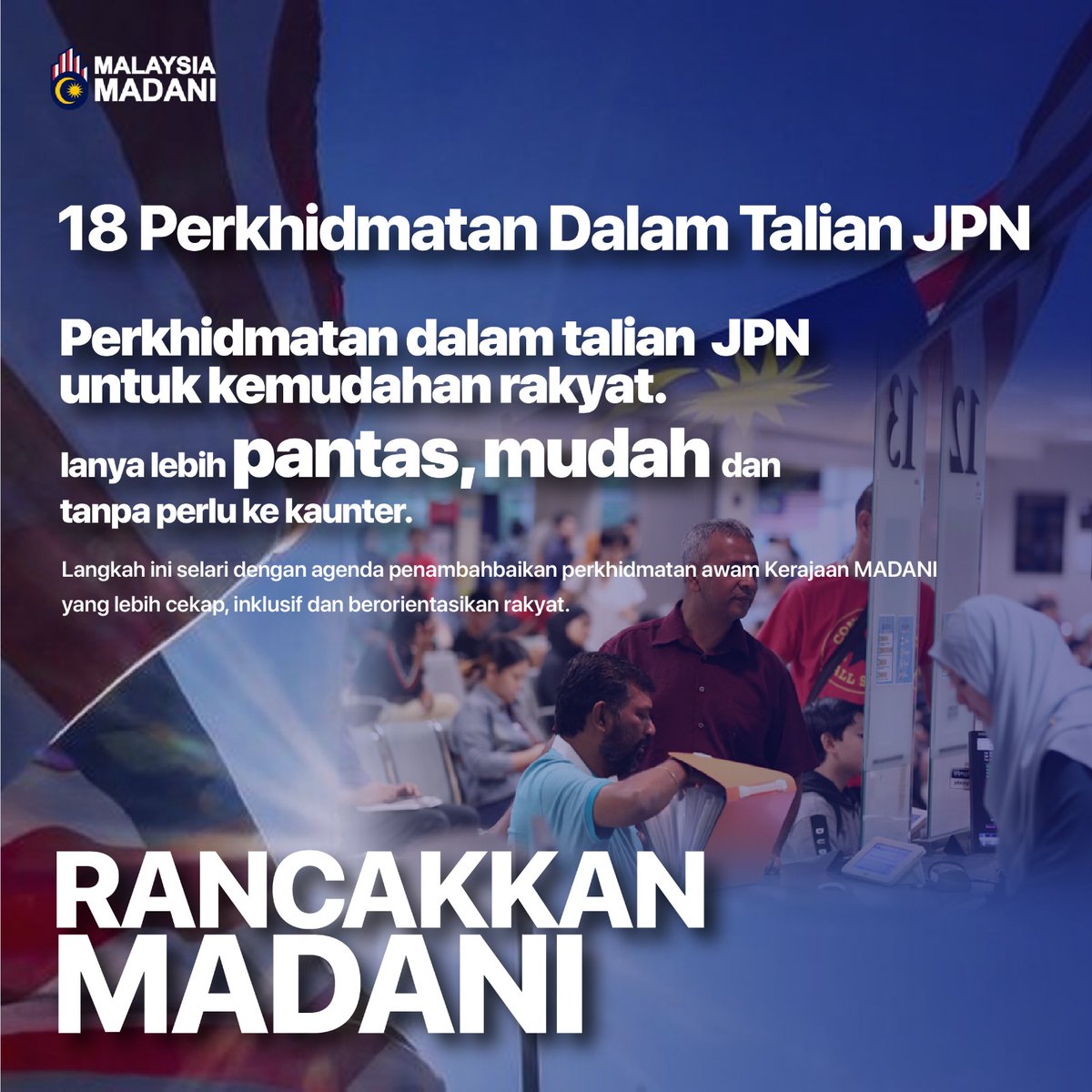 jpnhqofficial's tweet image. 18 Perkhidmatan Dalam Talian JPN adalah bukti komitmen Kerajaan MADANI dalam menyediakan perkhidmatan awam yang lebih pantas, mudah, dan mesra rakyat tanpa perlu beratur di kaunter.
#RancakkanMADANI
#MalaysiaMadani
#Madanibekerja
#KDNSejahteraMadani #KDNIhsanMadani