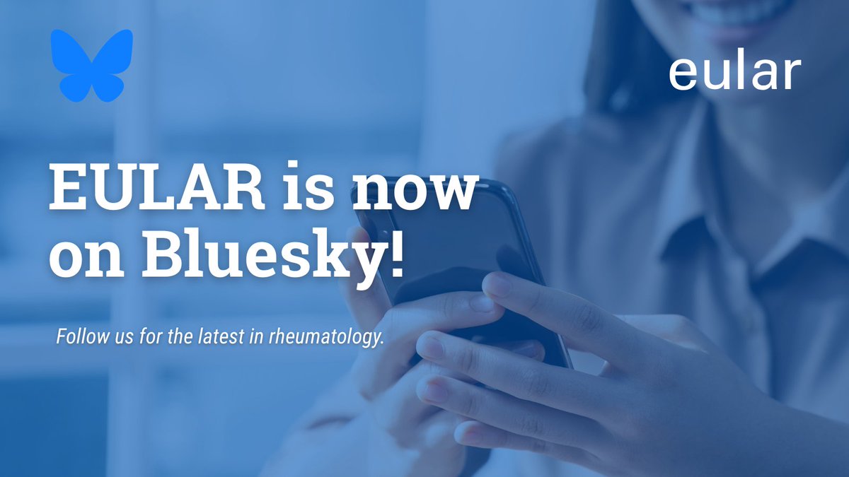 eular_org's tweet image. 📢Exciting news! EULAR is now on Bluesky!
Join us for the latest updates and insights in Rheumatic and Musculoskeletal Diseases.
🔗Follow us here: pulse.ly/mbx2o5i7v6
#EULAR #Rheumatology #Bluesky